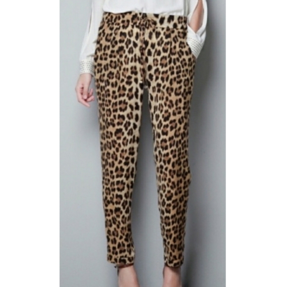 zara cheetah pants